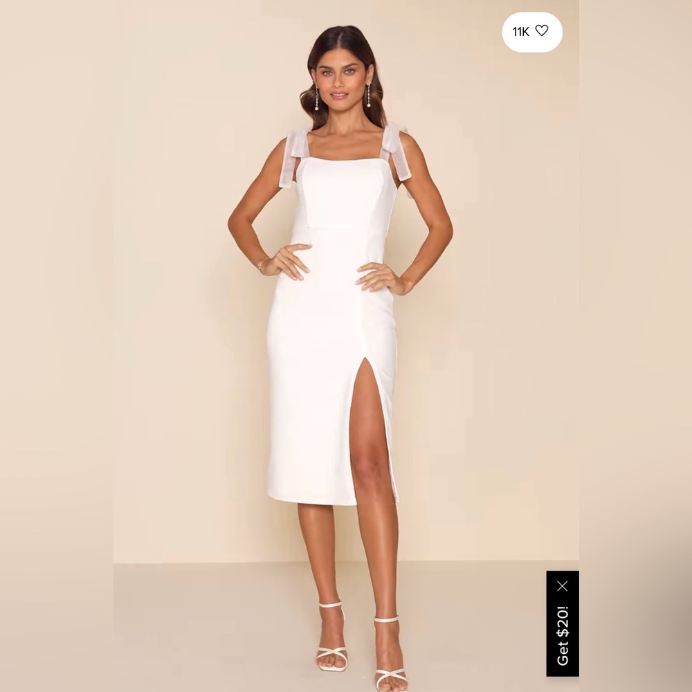 Elegant Lulus White Sleeveless Dress